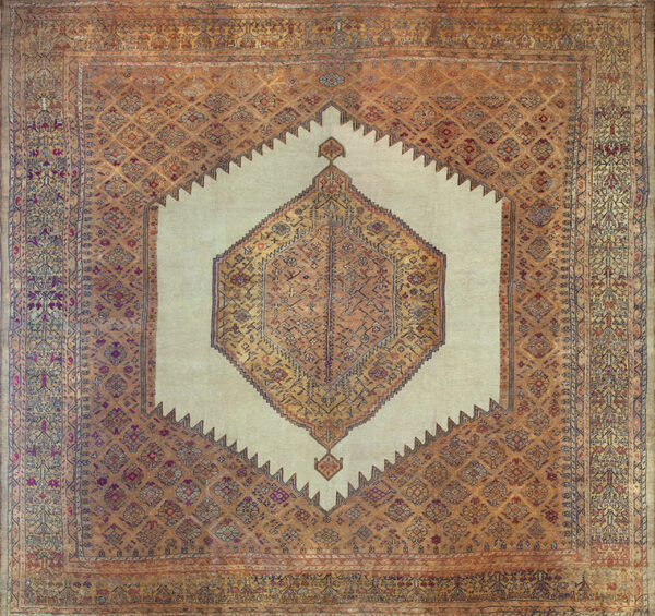 Intricate patterned antique wool rug
