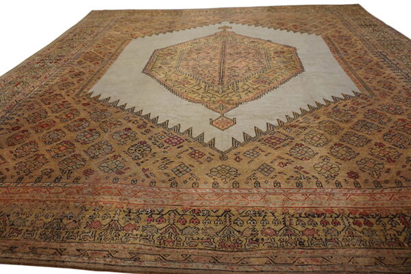 Intricate vintage wool area rug
