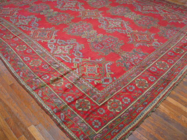 Vibrant red antique turkish rug