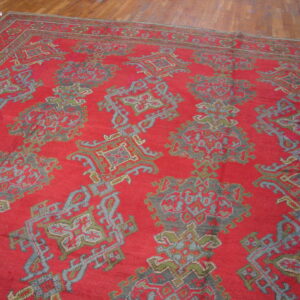 Vibrant red Turkish antique rug design