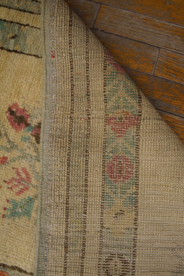 Decorative light squarish room size antique tribal turkish oushak carpet - image 3