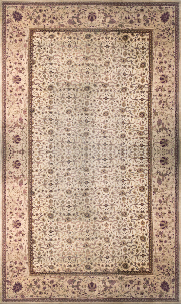 Antique oversized amritsar indian knotted rug