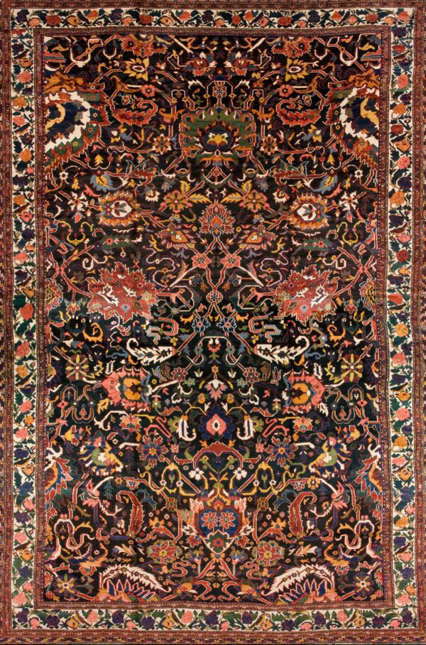 Intricate floral patterns on dark background