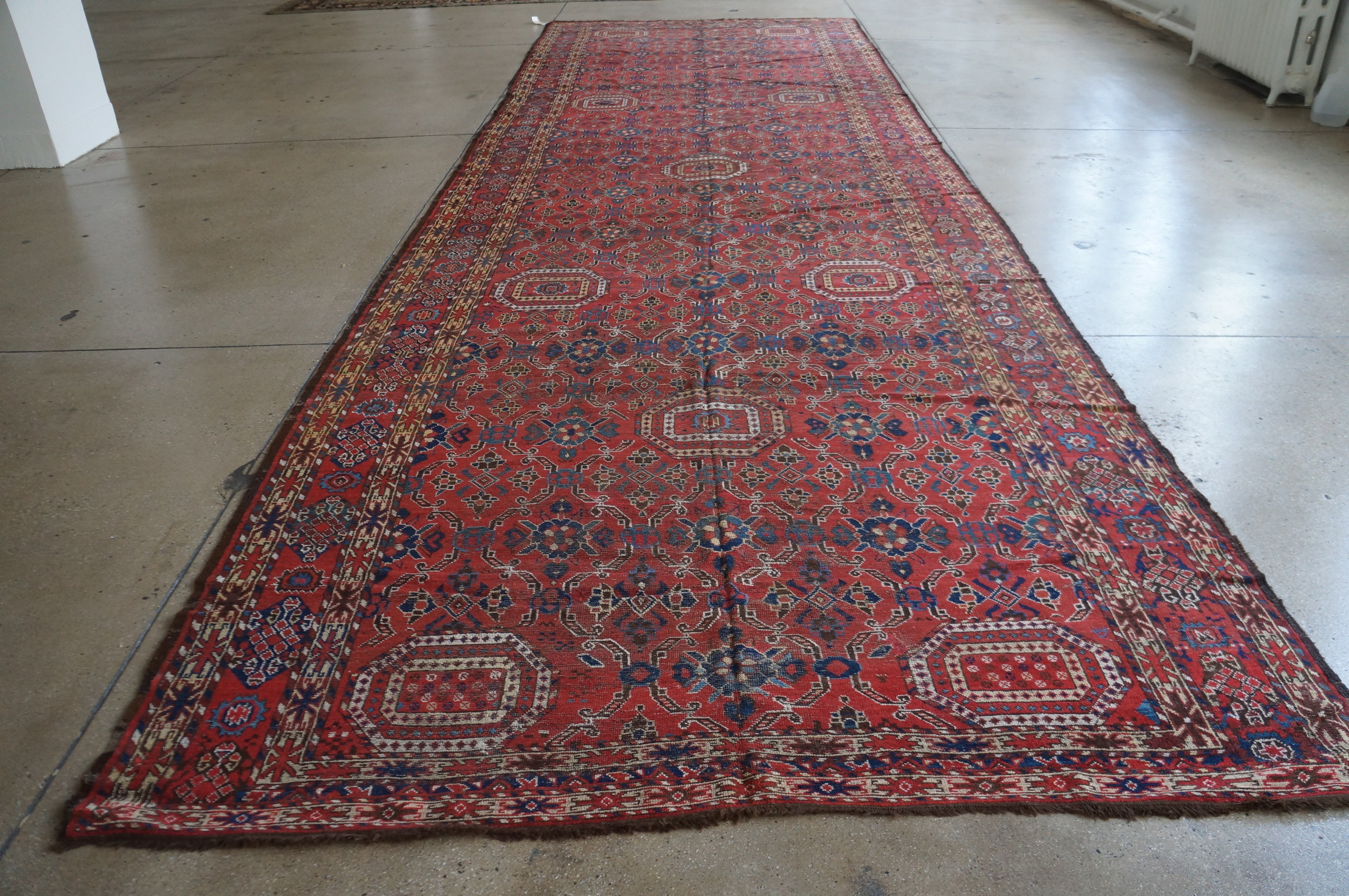 Russian Rug Detailed Antique Oversized Ersari Beshir Rug from the 1850s