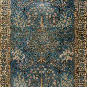 Decorative Light Blue Color Antique Long and Narrow Oversized Indian Gallery Rug