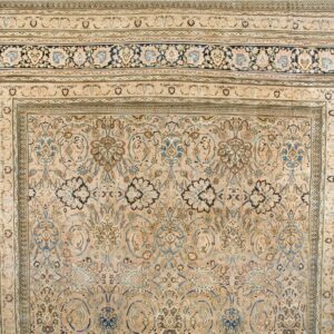 Intricate floral patterns on vintage rug