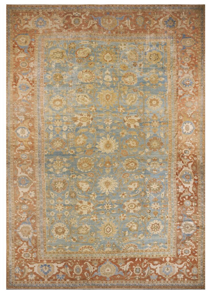Light Blue Color Antique Oversized Persian Sultanabad Rug