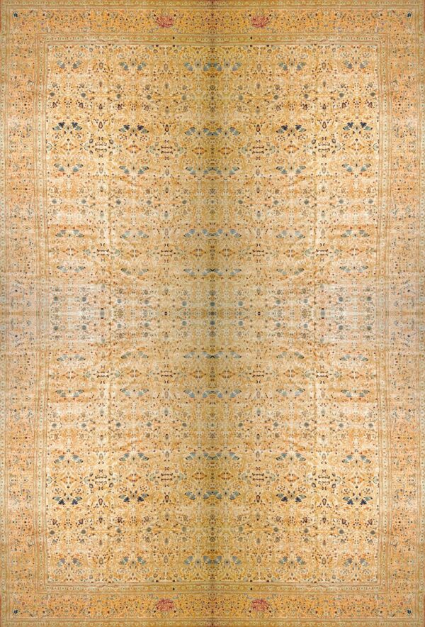 Intricate floral pattern on golden background