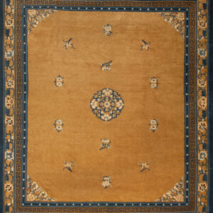 Floral medallion on golden background