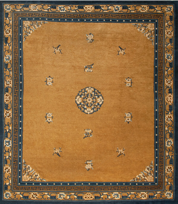 Floral medallion on golden background