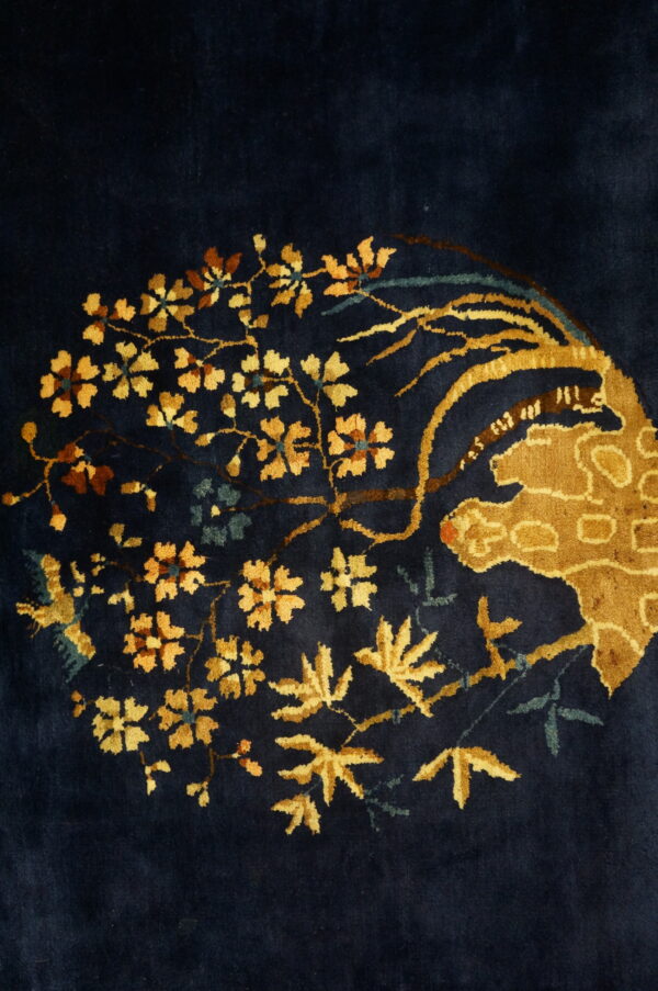 Floral design on dark blue background