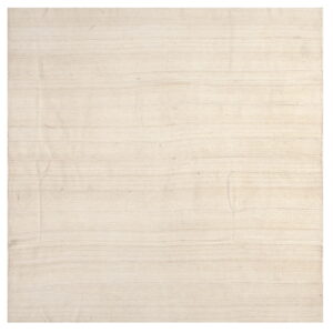 Creamy beige flatweave rug featuring faint horizontal stripes and subtle stitched accent lines.
