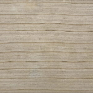 Textured beige rug with alternating wide light bands and narrow brown dotted horizontal lines.