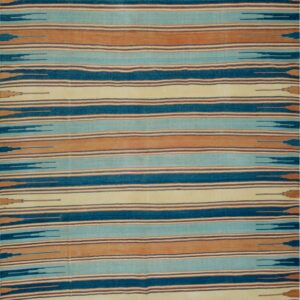 Geometric Stripes Antique Indian Long Oversized Cotton Dhurrie Flat Weave Carpet