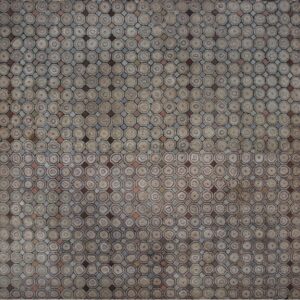 Antique Square Room Size American Folk Art Hooked Penny Rug