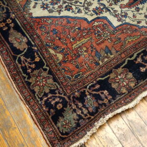 Intricate Persian rug with floral patterns