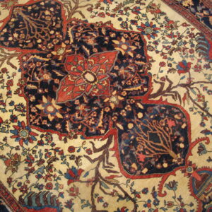 Intricate floral patterns on vibrant background