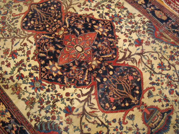 Intricate floral patterns on vibrant background