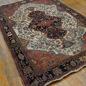 Intricate Persian rug with floral patterns.