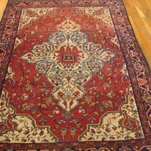 Intricate floral design on red background