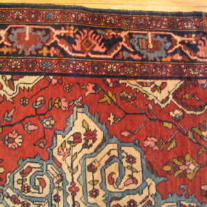 Colorful floral pattern on red background