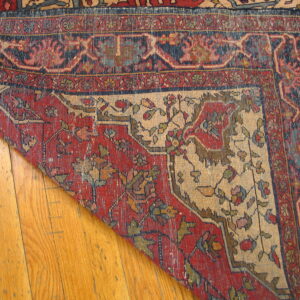 Colorful vintage Persian rug corner