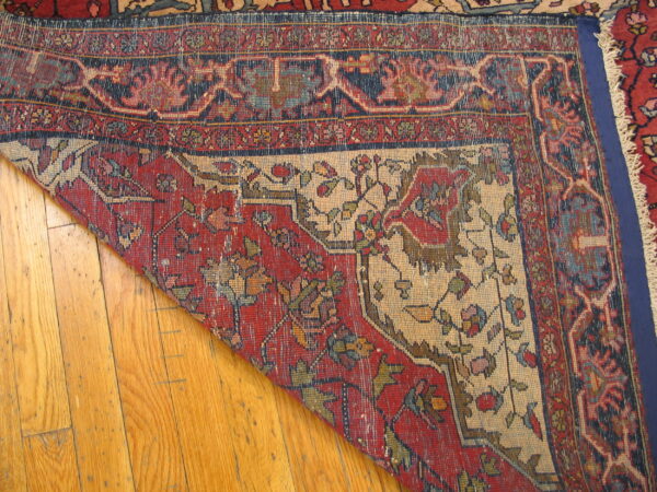 Colorful vintage persian rug corner