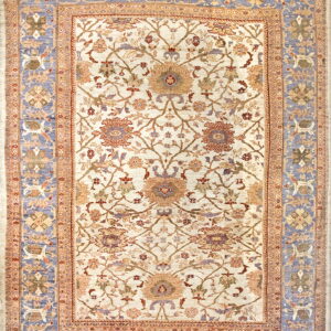 Intricate floral design on ivory background