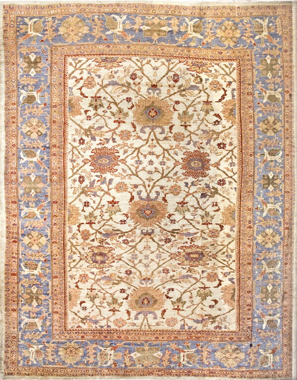 Intricate floral design on ivory background