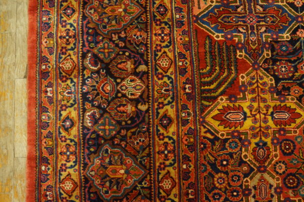 Antique sarouk large room size wool multicolor rug - image 5