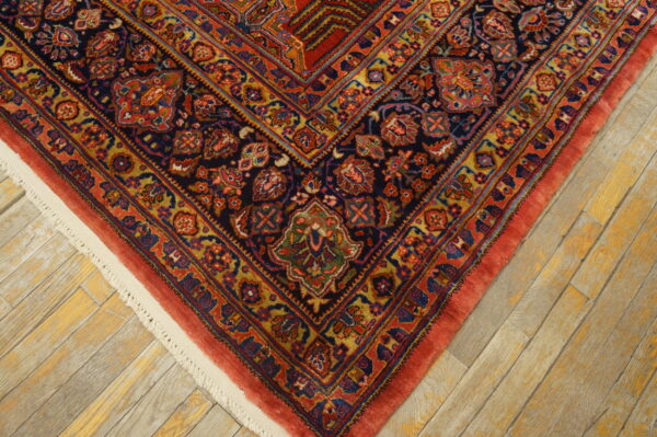 Antique sarouk large room size wool multicolor rug - image 3