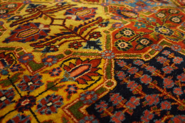 Antique sarouk large room size wool multicolor rug - image 2