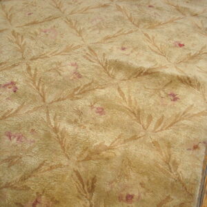 Ivory rug with floral pattern.