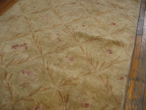 Elegant floral pattern on ivory rug