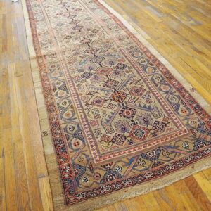 Intricate patterned hallway runner rug