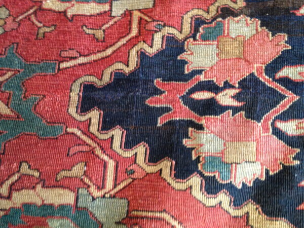 Colorful floral pattern on rug