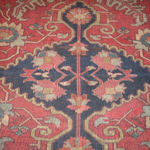 Colorful floral pattern on red background