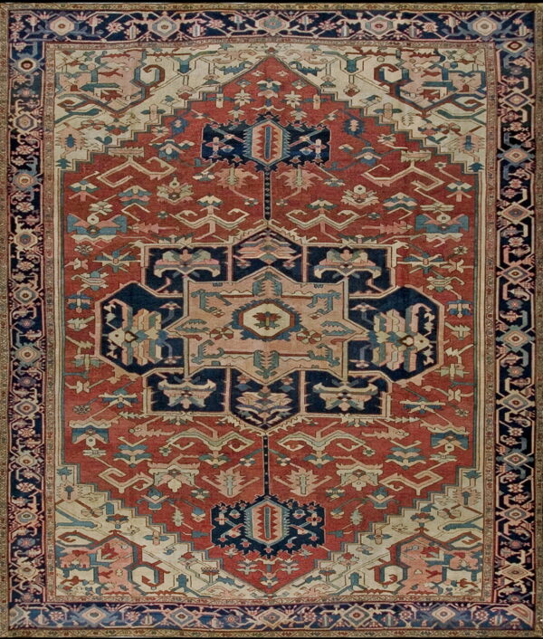 Colorful persian rug with intricate patterns