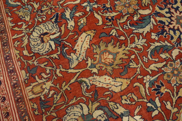 Colorful patterned antique wool rug