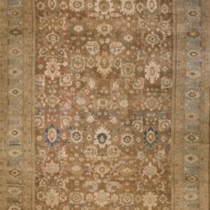 Decorative Neutral Brown Earthy Color Tribal Antique Oversized Persian Sultanabad Carpet