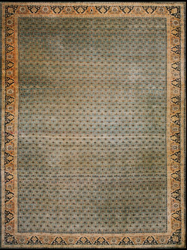Large blue patterned antique rug