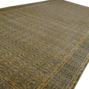 Large antique Tabriz rug in ivory.