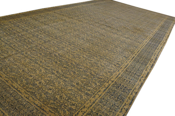 Large antique tabriz rug in ivory.