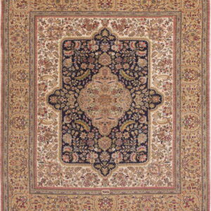 Intricate floral design on navy background