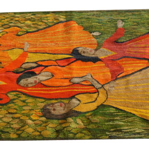 Colorful dancers on vibrant background