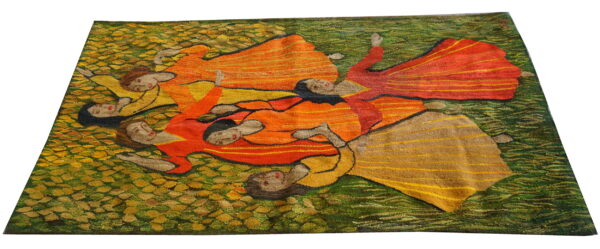 Colorful dancers on vibrant background