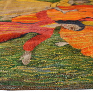 Colorful tapestry depicting dancing figures