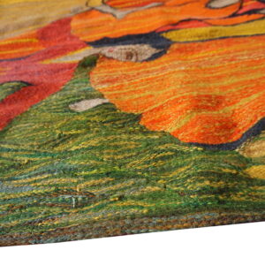 Colorful vintage tapestry with figures