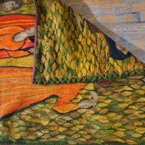 Colorful tapestry with intricate patterns