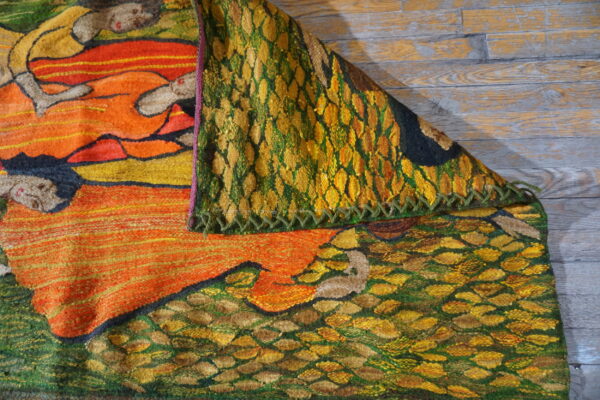 Colorful tapestry with intricate patterns